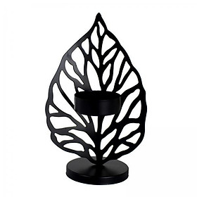 3X Leaf Candle Holder Leaf Model Candlestick Romantic Home Decor Black A