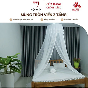 Màn Cho Giường Tròn - Màn Tròn Cao Cấp Mộc Miên ( Hình thật )