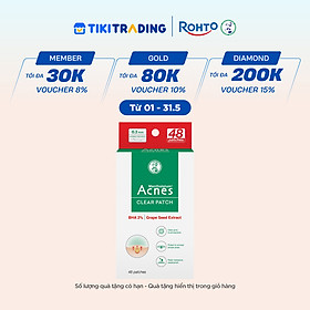 Miếng dán mụn giúp giảm mụn sưng viêm Acnes Clear Patch (48 Miếng)