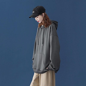 Áo Hoodie Basic Trơn Nam Nữ Chất Nỉ Bông Dày Phong Cách Cá Tính, Có Dây Rút Và Mũ Trùm Đầu Form Đẹp