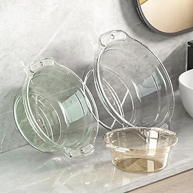 Sét 3 thau  nhựa trong suốt đa năng dùng rửa rau, trái cây, giặt đồ có tay cầm