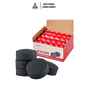 Mua Than cháy nhanh 3s hộp 80 viên to  ít khói  phù hợp để nướng thịt và nấu trà thời gian sử dụng 90p