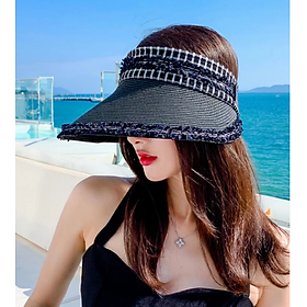 Mũ nữ nửa đầu rộng vành chống nắng mới, nón rộng vành chống tia UV cao cấp