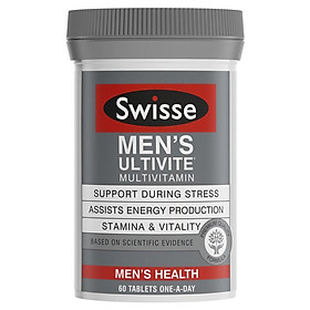 Viên uống bổ sung vitamin cho nam Swisse Men Ultivite Multiv Vitamin giảm căng thẳng 60 viên Nhập Khẩu Úc