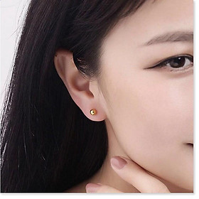 Bông tai titan bi nụ màu vàng ( size bi 4mm/5mm) TT5338 - CAM KẾT KHÔNG BAY MÀU - BẢO HÀNH 12 THÁNG.