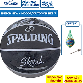 Quả bóng rổ Spalding Sketch 84-382Z( New Arrival 2023)- Indoor/ Outdoor size 7