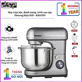 Máy trộn bột, đánh trứng, đánh kem dung tích 10 lít cao cấp DSP KM3059 có 8 tốc độ đánh khác nhau, chân đế chống trượt, chống rung-Hàng chính hãng