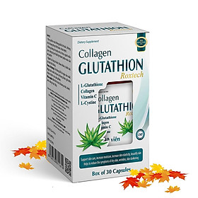 Collagen Glutathion ROXTECH - l-cystine, vitamin E C đẹp sáng da, giảm nám sạm da - Chai 30 viên