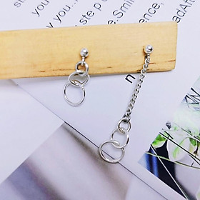 Đôi bông tai ba vòng tròn nhỏ nối tiếp độc đáo