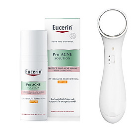 Hình ảnh  Kem dưỡng giúp giảm mụn, dưỡng trắng da Eucerin ProAcne Day Mat Whitening SPF30 50ml + Tặng máy massage mặt ion