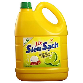 Nước Rửa Chén Lix Siêu Sạch Hương Chanh 4Kg NS004 - Sạch Bóng Vết Dầu Mỡ