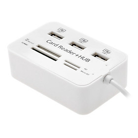 HUB Chia 3 Cổng USB2.0 Kiêm Đầu Đọc Thẻ Nhớ CY