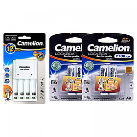 Bộ sạc Camelion 1010B + 4 pin AA 2700mAh - Hàng nhập khẩu