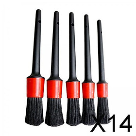 14xDetailing Brush Set PP Handle Premium Natural Boar Hair Mixed Fiber