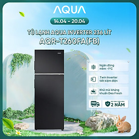 Tủ lạnh Aqua Inverter 236 lít AQR-T260FA(FB) - Bảo hành 2 năm - Hàng chính hãng