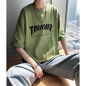 Áo T-shirt nam, tay lỡ, phong cách Hàn Quốc, kiểu dáng rộng rãi, cập nhật xu hướng TA166