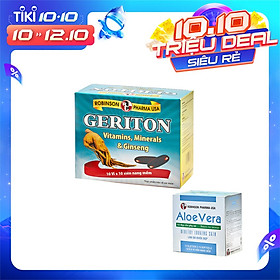 Combo Thực phẩm bảo vệ sức khỏe- GERITON + 1 hộp đẹp da, ALOE VERA