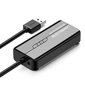 HUB USB 3 cổng 2.0 kèm cổng mạng LAN 10/100Mbps UGREEN CR103 20264 - Hàng Chính Hãng