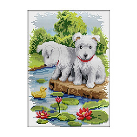 Stamped & Counted Cross Stitch Kits - Cute Dog  11ct