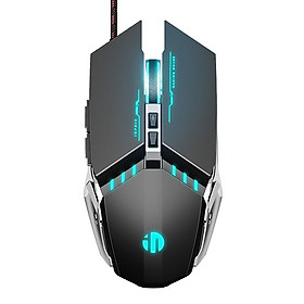 Chuột gaming có dây TEKKIN INPHIC PW2 chuột chơi game máy tính LED 12 màu, khung kim loại, 4000DPI cá tính - hàng nhập khẩu