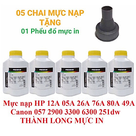 Mua Combo 5 Mực nạp 12A  mực bơm 12A 49A 53A 05A 80A 16A 76A 87A 26A dành cho máy in Canon LBP 2900 3300 6300- HP 1020 2035 2055 M401 M402