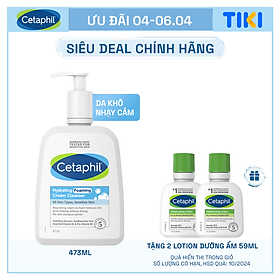 Sữa Rửa Mặt Tạo Bọt Dịu Lành Cho Da Nhạy Cảm Cetaphil Hydrating Foaming Cream Cleanser 473ml