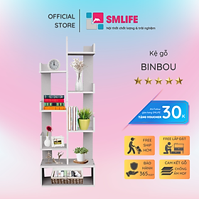 Giá sách bằng gỗ đẹp nhỏ gọn SMLIFE Binbou