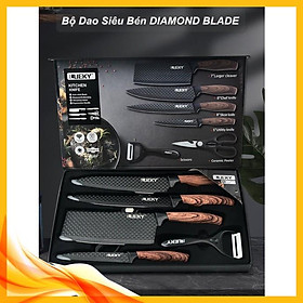 ️ Bộ dao kéo nhà bếp 6 món Siêu Bén DIAMOND BLADE 3CR14