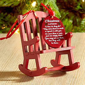 Christmas Rocking Chair Ornament Hanging with Tag Sign Christmas in Heaven Memorial Decor