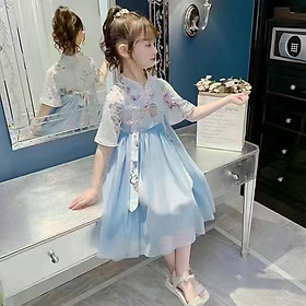 DONGSHOP Váy mùa hè cho bé gái 2023 Trẻ em mỏng ve áo ngọt ngào cho bé gái váy công chúa mùa hè