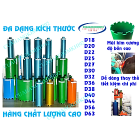 Mũi khoan rút lõi D18-D63mm mũi kim cương nhân tạo