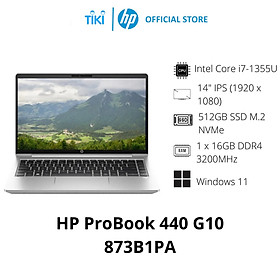 Laptop HP ProBook 440 G10 873B8PA (Core i7 1355U/ 16GB/ 512GB SSD/ Intel UHD Graphics/ 14.0inch Full HD/ Windows 11 Home/ Silver/ Vỏ nhôm) - Hàng Chính Hãng