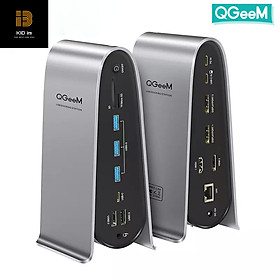 Mua Dock mở rộng QGeeM chuyển cổng USB3.0 đa năng 17 trong 1 cho Macbook Pro  xuất hình ảnh 4K ra bốn màn hình từ USB Type C sang HDMI*2  DP*2-Hàng chính hãng