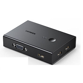 Mua Ugreen UG90490CM572TK 1.5M Bộ chuyển tín hiệu 2 CPU dùng 1 Màn hình cổng VGA KVM Switch USB kèm 2 dây USB-B hổ trợ hot key - HÀNG CHÍNH HÃNG