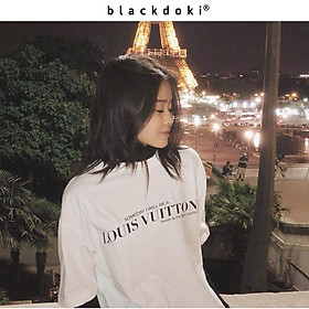 Áo thun nữ BLACKDOKI-LV 1 , áo phông basic form rộng tay lỡ cá tính unisex M45
