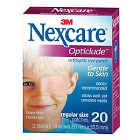 Miếng dán mắt/Băng dán mắt điều trị nhược thị Nexcare cỡ lớn cho trẻ trên 4 tuổi(Hộp 20 miếng)