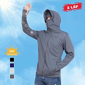 Áo Khoác Chống Nắng Nam Cổ Lọ Gối Áo 2 Lớp Chống UV In Authentic Kiểu Cổ Đơn Sắc Việt Nam