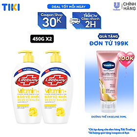 Combo 2 Nước Rửa Tay Lifebuoy Cho Tay Làm Bếp Giúp Khử Mùi Khó Chịu Và Bảo Vệ Khỏi 99.9% Vi Khuẩn Trên Tay Chai 450g