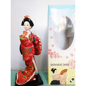 Búp bê Geisha truyền thống Kích thước cao 25 cm (váy đỏ)