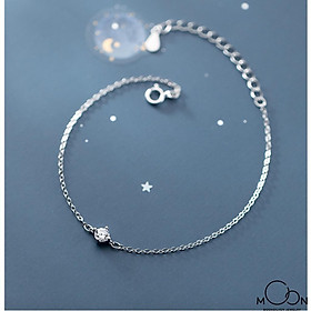 Lắc tay bạc moonsilver vòng tay bạc nữ 1 viên đá đơn giản basic
