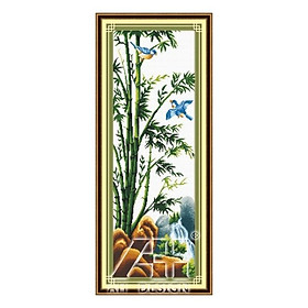 tranh thêu thường Cây trúc (bộ tứ quý) 40x100cm 