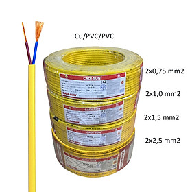 Mua 10m Dây điện đôi bọc ovan dẹt mềm 2x0 5 2x0 75 2x1 2x1 5 2x2 5 mm2 Cu/PVC/PVC VCTFK Cadisun W0-2x