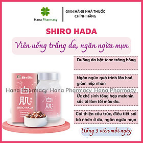 [Hàng nội địa Nhật] SHIRO HADA viên uống TRẮNG SÁNG bật tone, NGỪA MỤN, giúp da hồng hào, mịn màng (Hộp 90v/30 ngày)