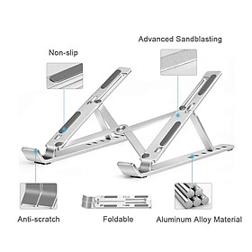 Giá Đỡ Tản Nhiệt Laptop/ Máy tính bảng/ Ipad để bàn chất liệu hợp kim nhôm loại cao cấp nhất (Giao màu ngẫu nhiên) - Hàng Chính Hãng 