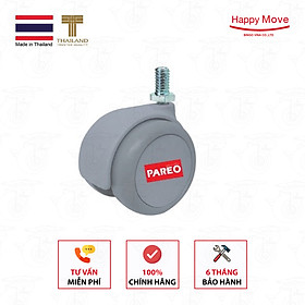 Bộ 4 bánh xe cọc vít ren 38-50mm cho ghế/bàn xoay văn phòng nội thất - tải 40kg - Happy Move Thái Lan