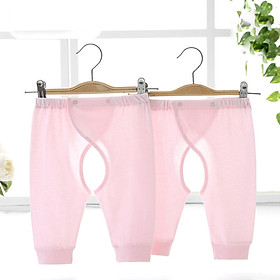 Berry Plus Babyprints Baby Baby Combed Cotton Open Pants Baby Home Pants 2 Pack Newborn Pants Spring and Autumn Wear 59cm 0-6 Months Pink Knit