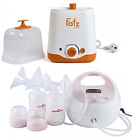 Combo Máy Hút Sữa điện đôi Spectra S2 + Máy Hâm Nóng Và Tiệt Trùng 2 Bình Cổ Rộng FatzBaby FB3012SL