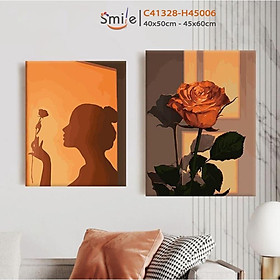 Mua Tranh số hóa Smile tự tô màu theo số cao cấp FMFP Hoa hồng đã căng khung