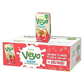 Thùng Sữa chua uống từ thực vật Veyo Yogurt ( 180ml x 30 Hộp) - Vị Dâu Tây Nhật