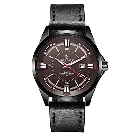 Đồng hồ SENORS Fashion Casual  nam chịu nước 3ATM, dây da chính hãng-Màu đen